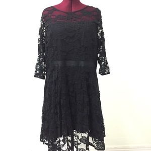 18 BB DAKOTA Black Lace Vintage Cocktail Dress